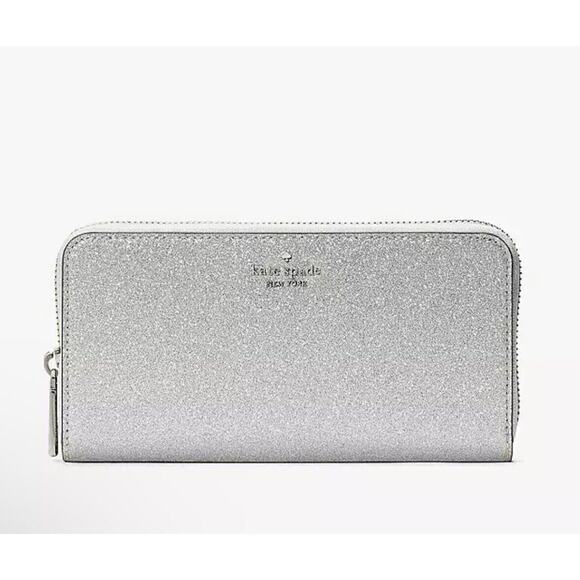 Kate Spade New York Glimmer Boxed Large Continental Wallet Lunar Light KE443 NWT - Picture 1 of 4